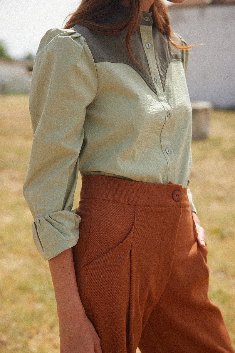 Camisa-de-algodón-verde-mujer 5