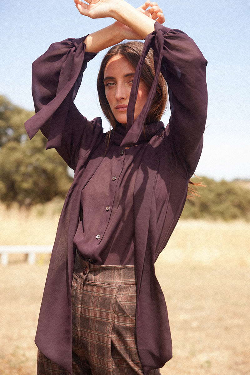 Serafina blouse, eggplant