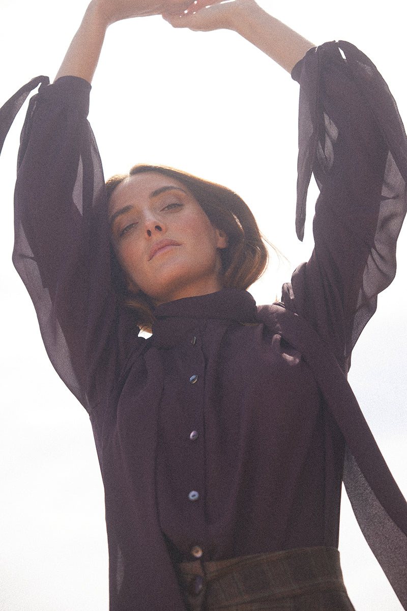 Serafina blouse, eggplant