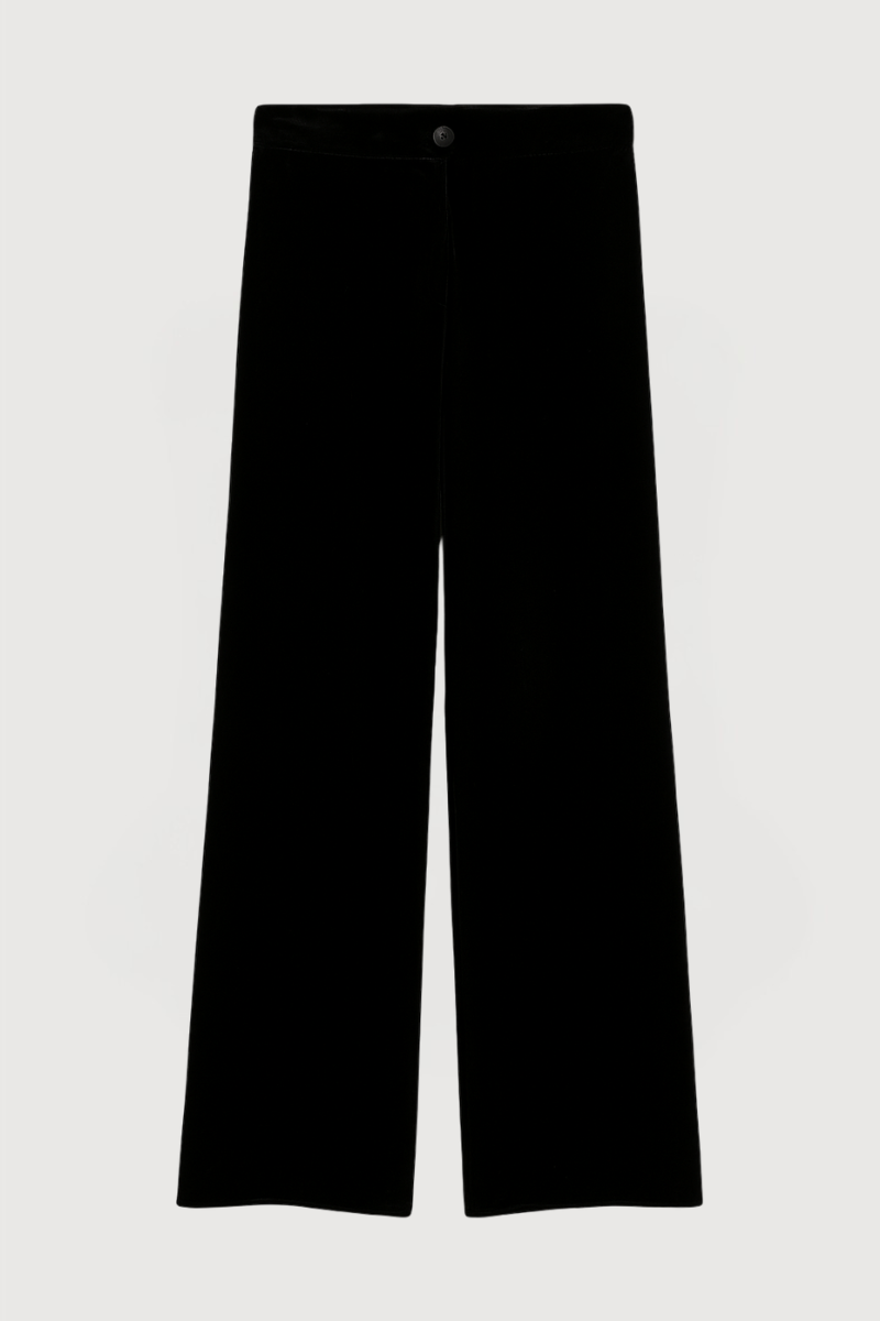 Gaby black velvet trousers