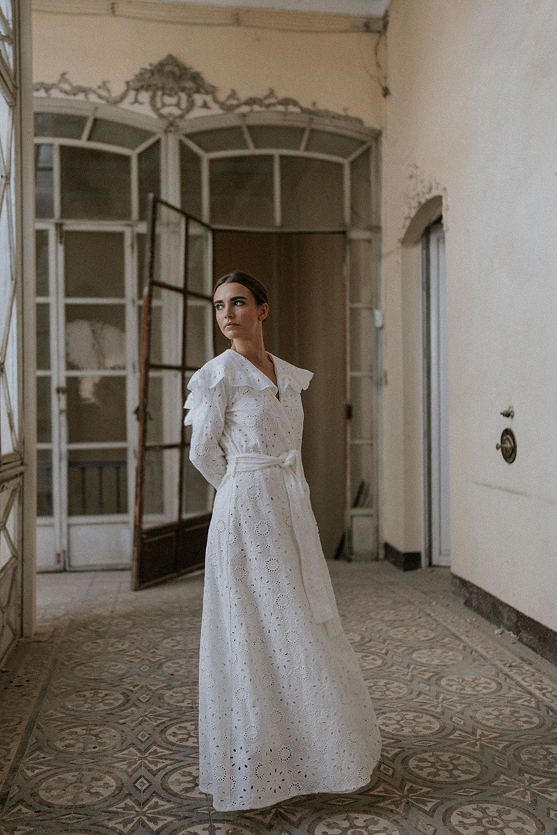 White Brocade Dressing Gown