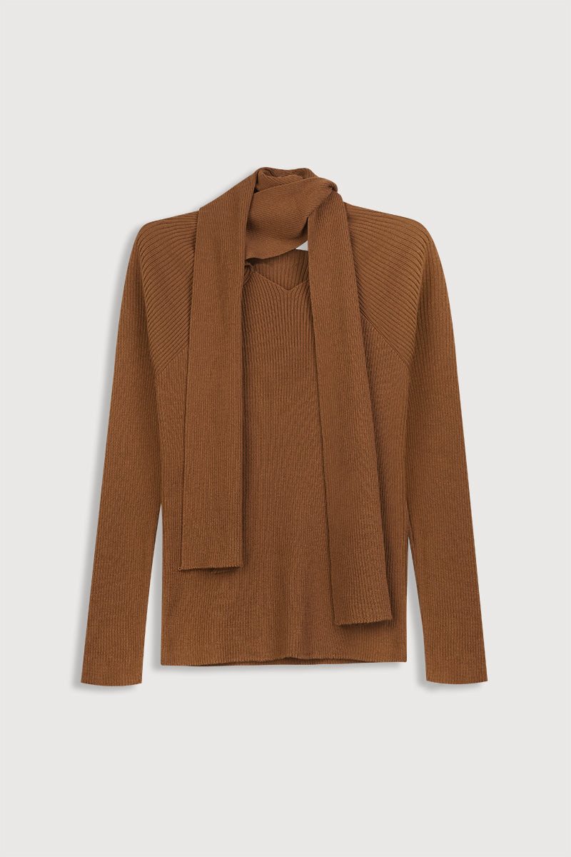 Jersey-cuello-bufanda-color-caramelo 6