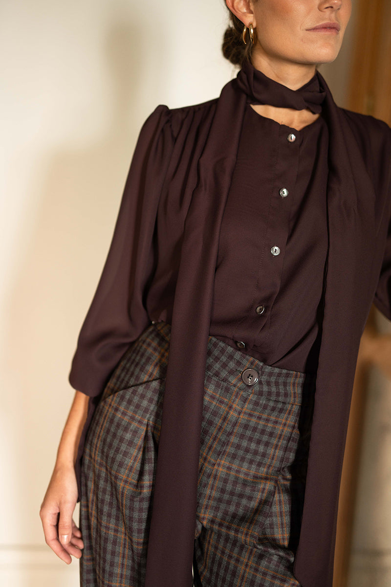 Serafina blouse, eggplant