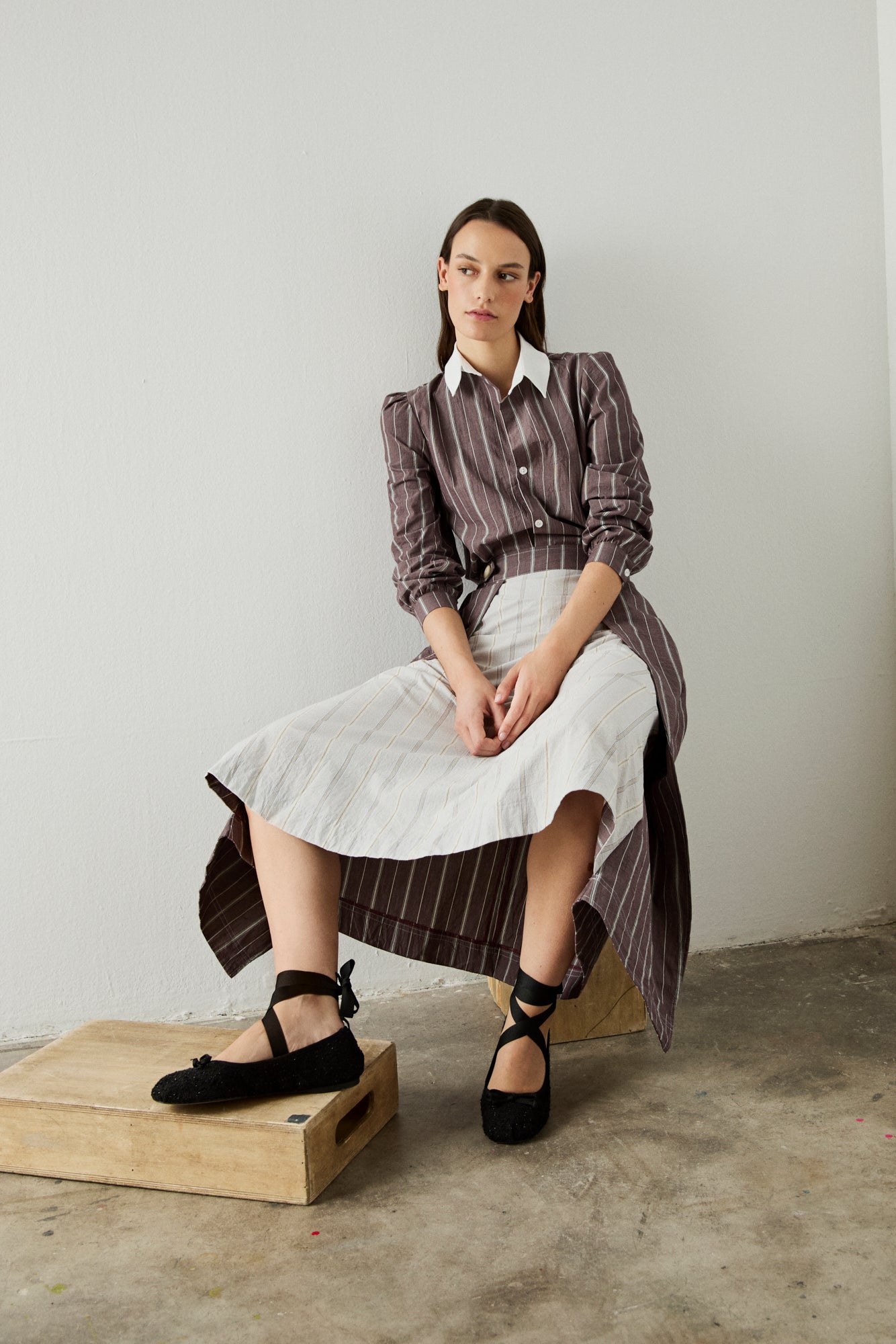 Camisa rayas manga abullonada