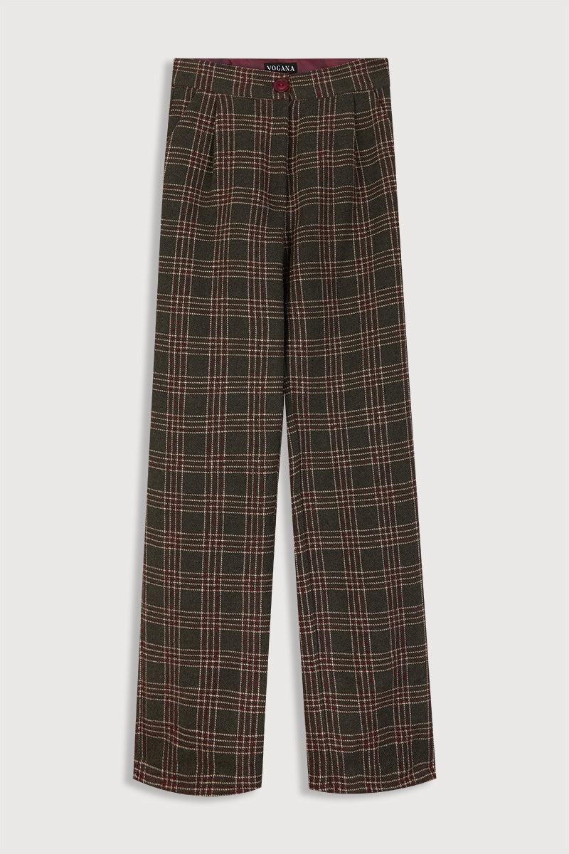 Betto green checked trousers