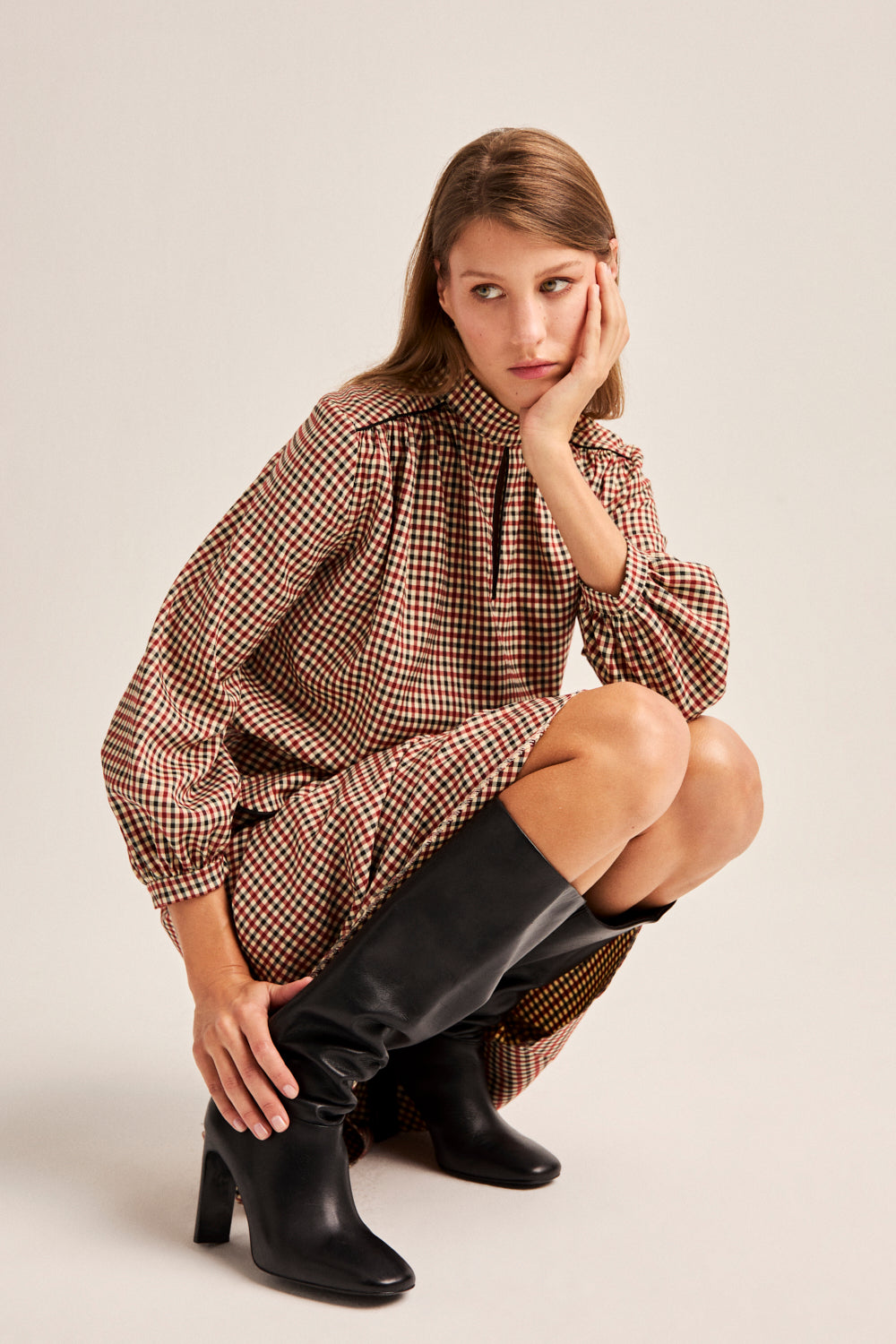 Carol checked blouse