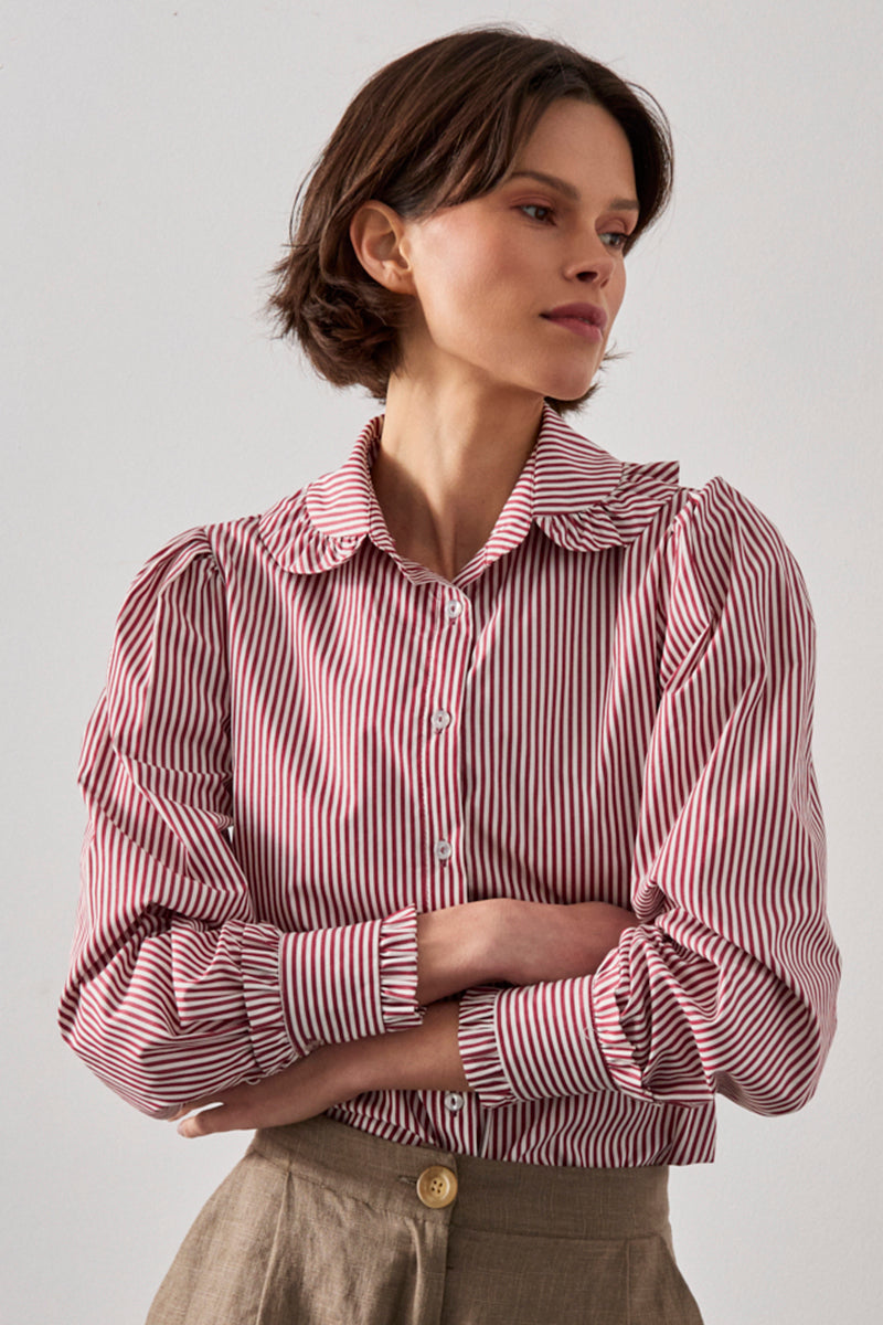 Camisa Mafalda Rayas Rojas