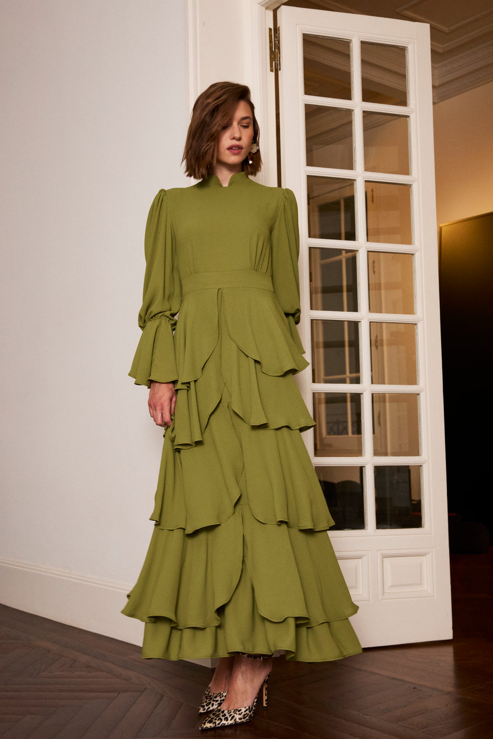 Vestido Volotea Verde para una boda de otoño-invierno 2026