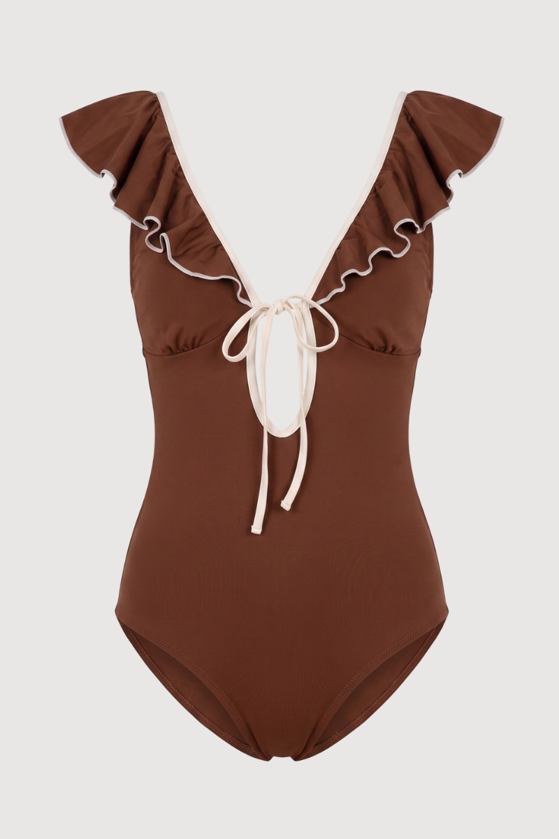 Traje de baño Caoba volante
