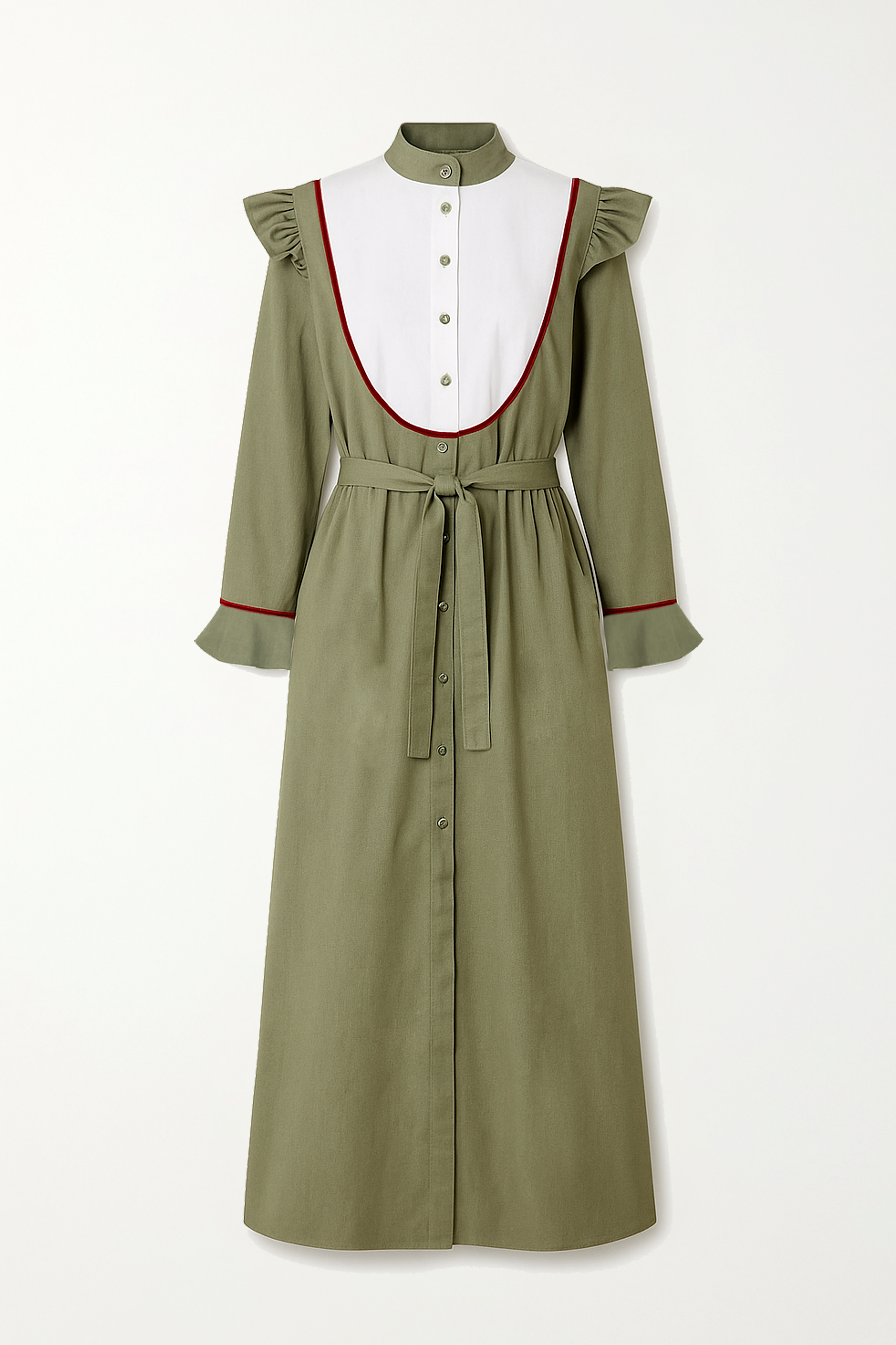 Two-tone green lab coat