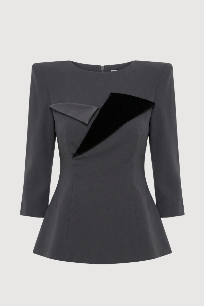 Top Regina Azul Plomo