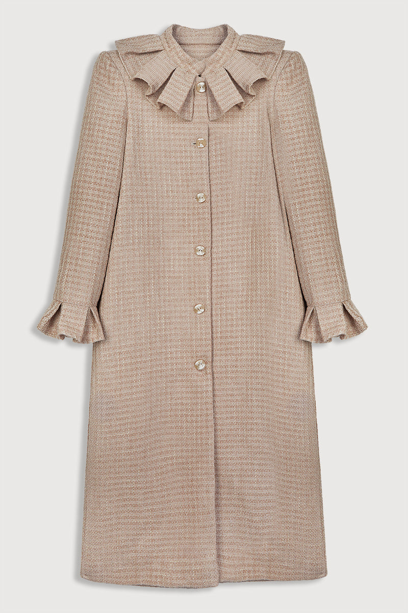Abrigo mujer tweed Beige