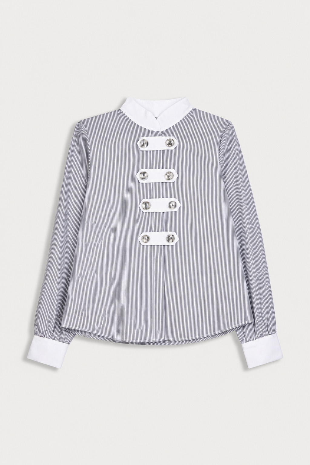 Camisa mujer rayas Gris Botones