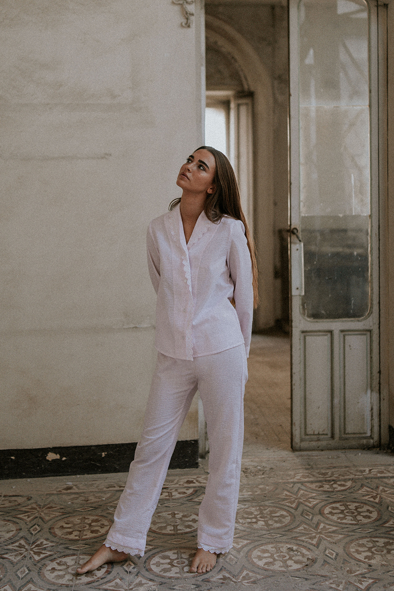 Pink striped pajamas