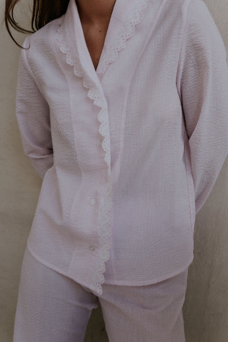 Pink striped pajamas