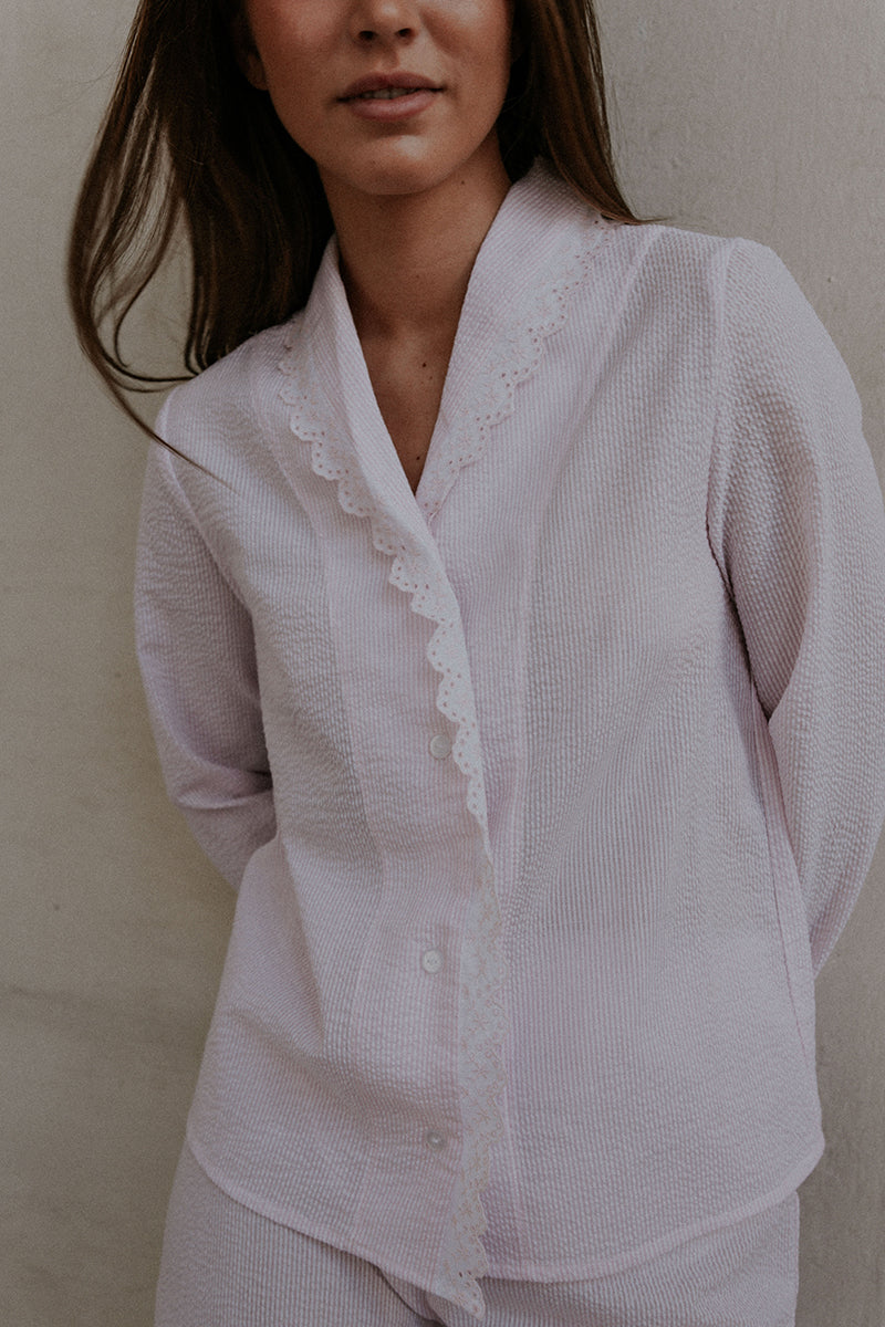 Pink striped pajamas