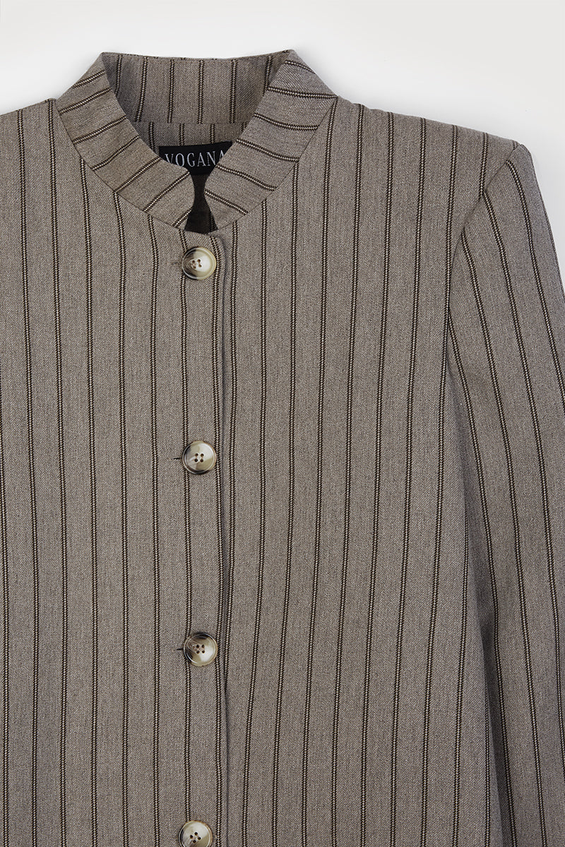 Beige Striped Kaftan