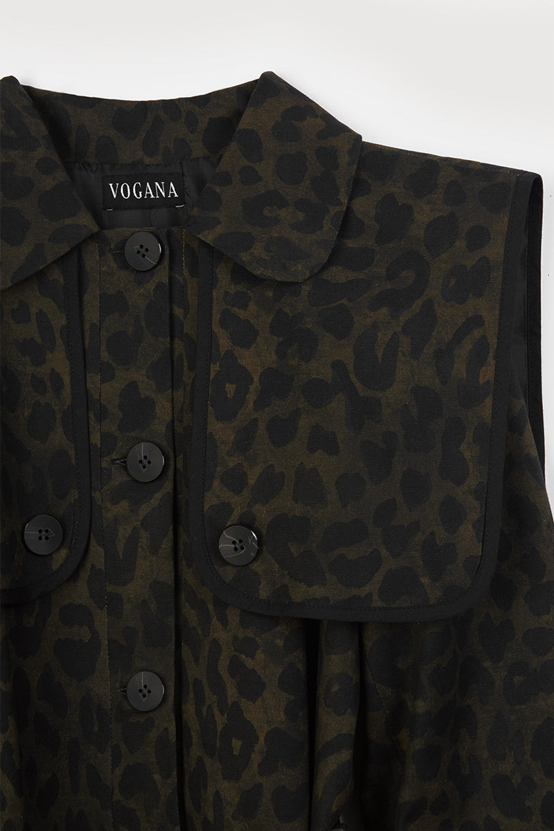 Gabardina negra animal print 