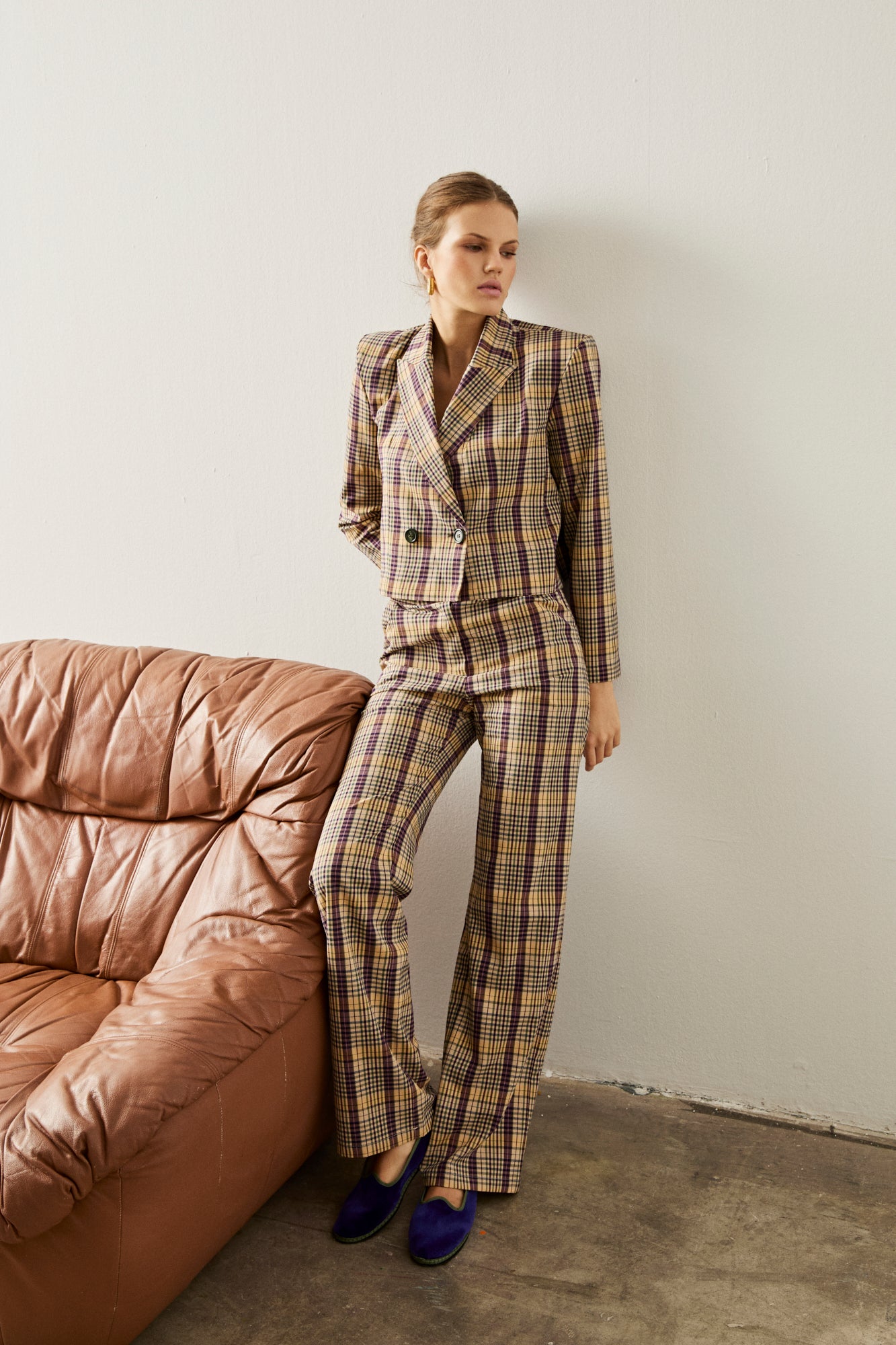 Chaqueta corta cruzada vainilla