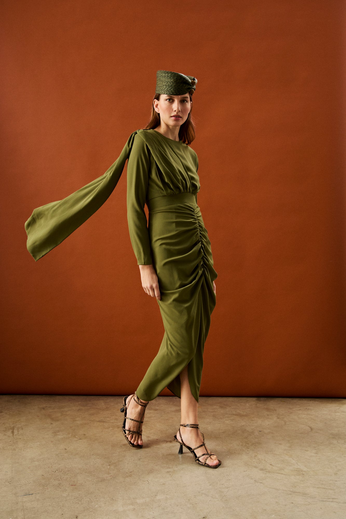 Vestido midi verde