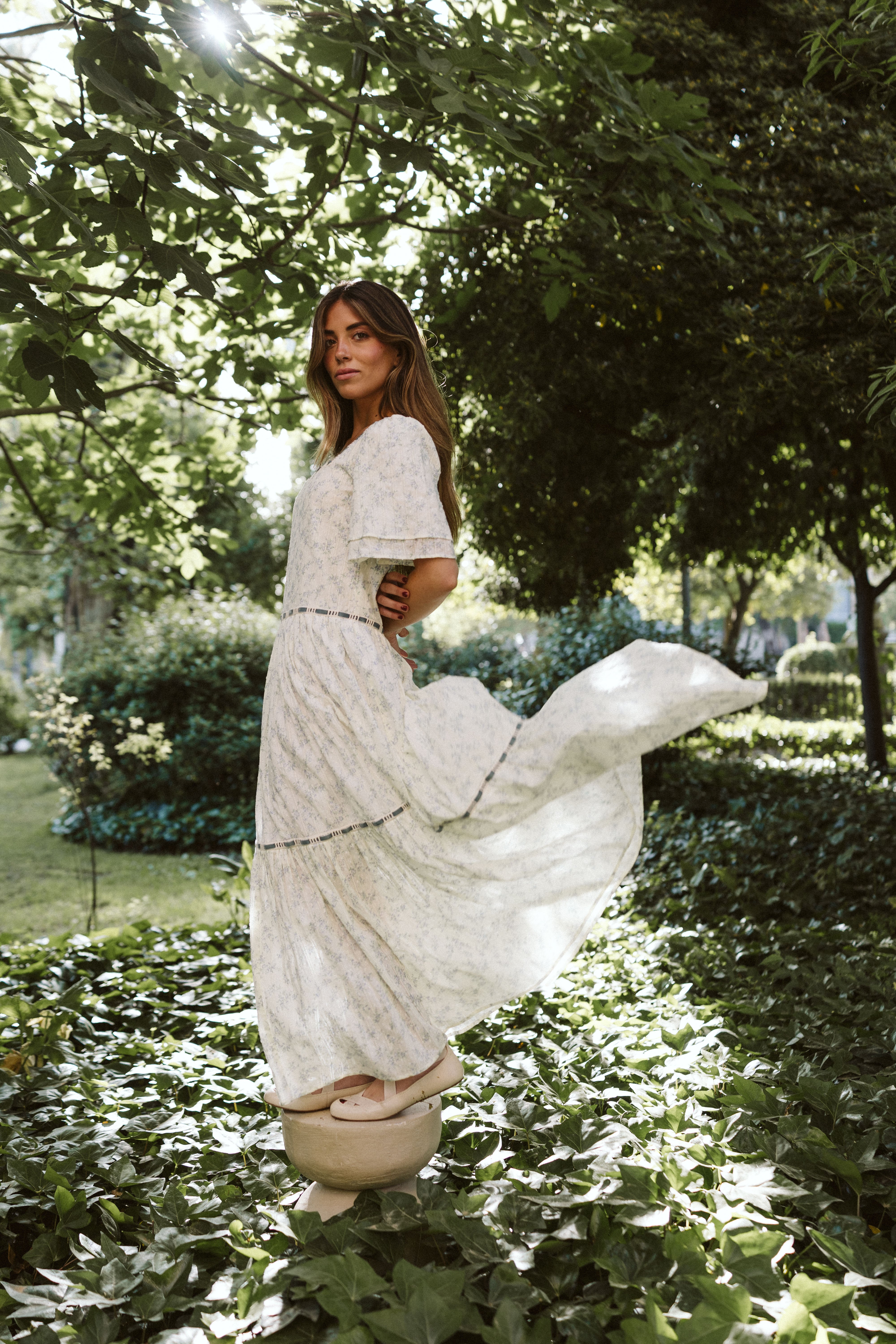 Camisón Plumeti flor azul