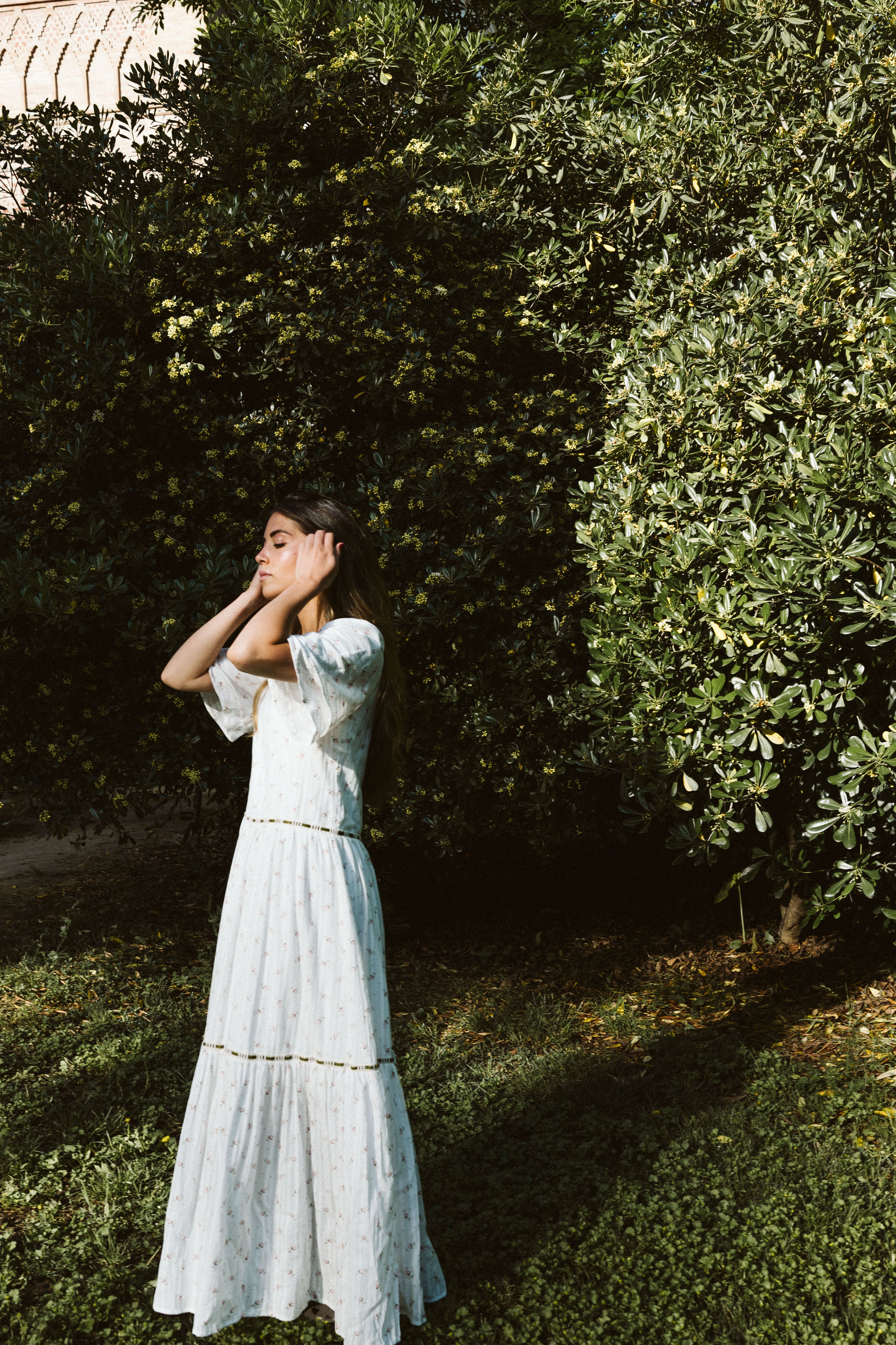Pink floral print nightgown